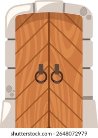 Ilustração de vetor de porta de madeira medieval antiga