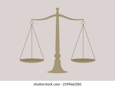 Antique metal scales, Righteousness and justice concept, balance and equality