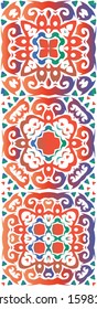 Antique mexican talavera ceramic. Bathroom design. Collection of vector seamless patterns. Red floral and abstract decor for scrapbooking, smartphone cases, T-shirts, bags or linens.