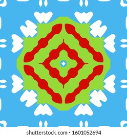 Antique mexican talavera ceramic. Bathroom design. Vector seamless pattern texture. Red floral and abstract decor for scrapbooking, smartphone cases, T-shirts, bags or linens.