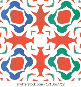 Antique mexican talavera ceramic. Bathroom design. Vector seamless pattern frame. Red floral and abstract decor for scrapbooking, smartphone cases, T-shirts, bags or linens.