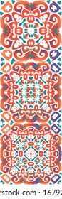 Cerámica antigua mexicana talavera. Diseño creativo. Colección de patrones sin fisuras vectoriales. Decoración floral y abstracta roja para la reserva de chatarra, estuches para smartphones, camisetas, bolsas o ropa de cama.