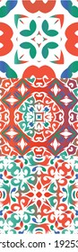 Antique mexican talavera ceramic. Creative design. Kit of vector seamless patterns. Red floral and abstract decor for scrapbooking, smartphone cases, T-shirts, bags or linens.