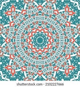 Antique mexican talavera ceramic. Creative design. Vector seamless pattern flyer. Red floral and abstract decor for scrapbooking, smartphone cases, T-shirts, bags or linens.