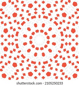 Cerámica de talavera mexicana antigua. Diseño creativo. Volante de patrones sin fisuras de vectores. Decoración floral y abstracta roja para la reserva de recortes, estuches para smartphones, camisetas, bolsas o ropa de cama.