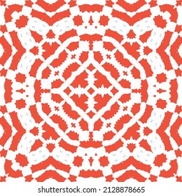 Antique mexican talavera ceramic. Creative design. Vector seamless pattern flyer. Red floral and abstract decor for scrapbooking, smartphone cases, T-shirts, bags or linens.