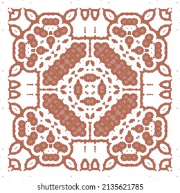 Antique mexican talavera ceramic. Creative design. Vector seamless pattern flyer. Red floral and abstract decor for scrapbooking, smartphone cases, T-shirts, bags or linens.