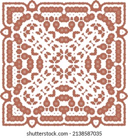 Cerámica de talavera mexicana antigua. Diseño creativo. Volante de patrones sin fisuras de vectores. Decoración floral y abstracta roja para la reserva de recortes, estuches para smartphones, camisetas, bolsas o ropa de cama.