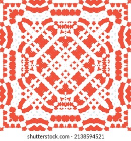 Antique mexican talavera ceramic. Creative design. Vector seamless pattern flyer. Red floral and abstract decor for scrapbooking, smartphone cases, T-shirts, bags or linens.