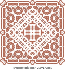 Cerámica de talavera mexicana antigua. Diseño creativo. Volante de patrones sin fisuras de vectores. Decoración floral y abstracta roja para la reserva de recortes, estuches para smartphones, camisetas, bolsas o ropa de cama.