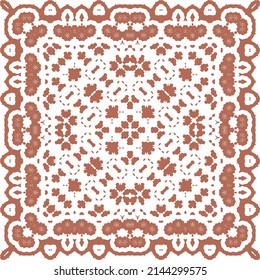 Antique mexican talavera ceramic. Creative design. Vector seamless pattern flyer. Red floral and abstract decor for scrapbooking, smartphone cases, T-shirts, bags or linens.