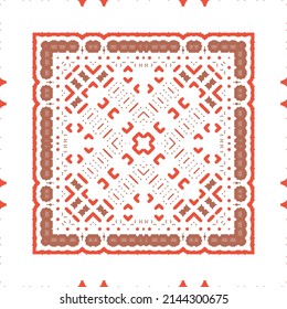 Antique mexican talavera ceramic. Creative design. Vector seamless pattern flyer. Red floral and abstract decor for scrapbooking, smartphone cases, T-shirts, bags or linens.