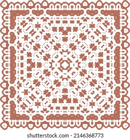 Antique mexican talavera ceramic. Creative design. Vector seamless pattern flyer. Red floral and abstract decor for scrapbooking, smartphone cases, T-shirts, bags or linens.
