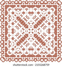 Cerámica de talavera mexicana antigua. Diseño creativo. Volante de patrones sin fisuras de vectores. Decoración floral y abstracta roja para la reserva de recortes, estuches para smartphones, camisetas, bolsas o ropa de cama.