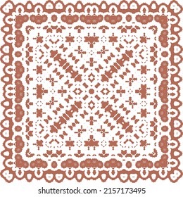 Cerámica de talavera mexicana antigua. Diseño creativo. Volante de patrones sin fisuras de vectores. Decoración floral y abstracta roja para la reserva de recortes, estuches para smartphones, camisetas, bolsas o ropa de cama.