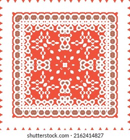 Antique mexican talavera ceramic. Creative design. Vector seamless pattern flyer. Red floral and abstract decor for scrapbooking, smartphone cases, T-shirts, bags or linens.