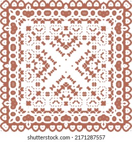 Cerámica de talavera mexicana antigua. Diseño creativo. Volante de patrones sin fisuras de vectores. Decoración floral y abstracta roja para la reserva de recortes, estuches para smartphones, camisetas, bolsas o ropa de cama.