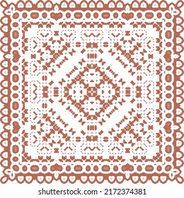 Cerámica de talavera mexicana antigua. Diseño creativo. Volante de patrones sin fisuras de vectores. Decoración floral y abstracta roja para la reserva de recortes, estuches para smartphones, camisetas, bolsas o ropa de cama.