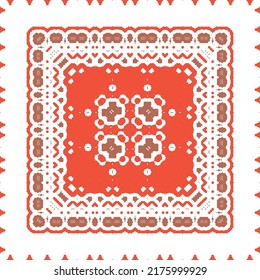 Antique mexican talavera ceramic. Creative design. Vector seamless pattern flyer. Red floral and abstract decor for scrapbooking, smartphone cases, T-shirts, bags or linens.