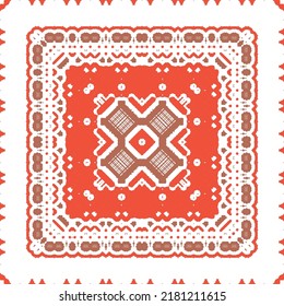 céramique mexicaine de talavera. Le design créatif. Image vectorielle flyer motif harmonieux. Décor floral rouge et abstrait pour scrapbooking, étagères pour smartphones, T-shirts, sacs ou draps.