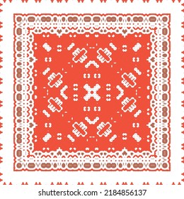 Antique mexican talavera ceramic. Creative design. Vector seamless pattern flyer. Red floral and abstract decor for scrapbooking, smartphone cases, T-shirts, bags or linens.