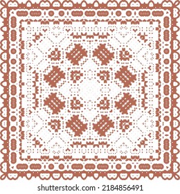 Antique mexican talavera ceramic. Creative design. Vector seamless pattern flyer. Red floral and abstract decor for scrapbooking, smartphone cases, T-shirts, bags or linens.