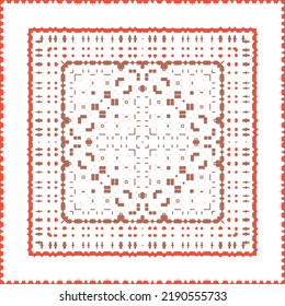 Antique mexican talavera ceramic. Creative design. Vector seamless pattern flyer. Red floral and abstract decor for scrapbooking, smartphone cases, T-shirts, bags or linens.