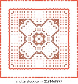 Antique mexican talavera ceramic. Creative design. Vector seamless pattern flyer. Red floral and abstract decor for scrapbooking, smartphone cases, T-shirts, bags or linens.