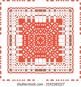 Antique mexican talavera ceramic. Creative design. Vector seamless pattern flyer. Red floral and abstract decor for scrapbooking, smartphone cases, T-shirts, bags or linens.