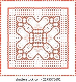 Cerámica de talavera mexicana antigua. Diseño creativo. Volante de patrones sin fisuras de vectores. Decoración floral y abstracta roja para la reserva de recortes, estuches para smartphones, camisetas, bolsas o ropa de cama.