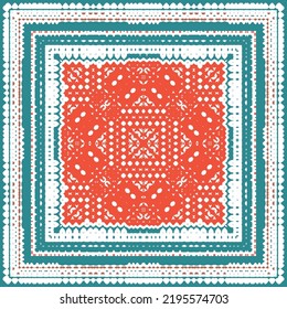 Antique mexican talavera ceramic. Creative design. Vector seamless pattern flyer. Red floral and abstract decor for scrapbooking, smartphone cases, T-shirts, bags or linens.
