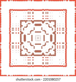 Antique mexican talavera ceramic. Creative design. Vector seamless pattern flyer. Red floral and abstract decor for scrapbooking, smartphone cases, T-shirts, bags or linens.