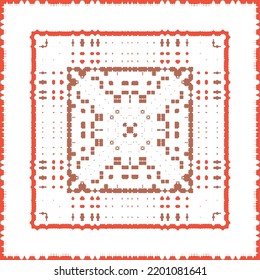 Antique mexican talavera ceramic. Creative design. Vector seamless pattern flyer. Red floral and abstract decor for scrapbooking, smartphone cases, T-shirts, bags or linens.