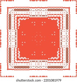 Cerámica de talavera mexicana antigua. Diseño creativo. Volante de patrones sin fisuras de vectores. Decoración floral y abstracta roja para la reserva de recortes, estuches para smartphones, camisetas, bolsas o ropa de cama.