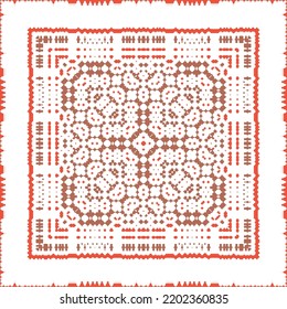 Antike mexikanische Talavera-Keramik. Kreatives Design. Vektor nahtloser Musterflyer. Rote florale und abstrakte Dekoration für Scrapbooking, Smartphone-Kisten, T-Shirts, Taschen oder Leinenbetten.