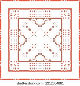 Antique mexican talavera ceramic. Creative design. Vector seamless pattern flyer. Red floral and abstract decor for scrapbooking, smartphone cases, T-shirts, bags or linens.