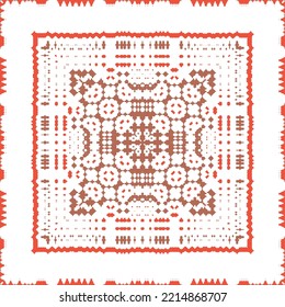 Cerámica de talavera mexicana antigua. Diseño creativo. Volante de patrones sin fisuras de vectores. Decoración floral y abstracta roja para la reserva de recortes, estuches para smartphones, camisetas, bolsas o ropa de cama.