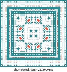 Antique mexican talavera ceramic. Creative design. Vector seamless pattern flyer. Red floral and abstract decor for scrapbooking, smartphone cases, T-shirts, bags or linens.