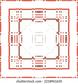 Antique mexican talavera ceramic. Creative design. Vector seamless pattern flyer. Red floral and abstract decor for scrapbooking, smartphone cases, T-shirts, bags or linens.