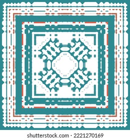 Antique mexican talavera ceramic. Creative design. Vector seamless pattern flyer. Red floral and abstract decor for scrapbooking, smartphone cases, T-shirts, bags or linens.