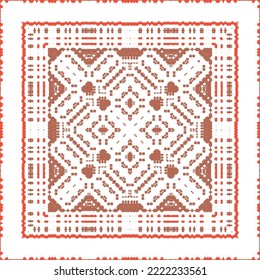 Antique mexican talavera ceramic. Creative design. Vector seamless pattern flyer. Red floral and abstract decor for scrapbooking, smartphone cases, T-shirts, bags or linens.