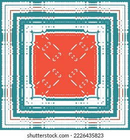 Antique mexican talavera ceramic. Creative design. Vector seamless pattern flyer. Red floral and abstract decor for scrapbooking, smartphone cases, T-shirts, bags or linens.