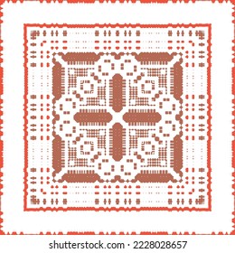 Antique mexican talavera ceramic. Creative design. Vector seamless pattern flyer. Red floral and abstract decor for scrapbooking, smartphone cases, T-shirts, bags or linens.