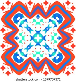 Antique mexican talavera ceramic. Fashionable design. Vector seamless pattern arabesque. Multi colored abstract background for web backdrop, print, pillows, surface texture, wallpaper, towels.