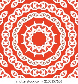 Antique mexican talavera ceramic. Fashionable design. Vector seamless pattern illustration. Red floral and abstract decor for scrapbooking, smartphone cases, T-shirts, bags or linens.