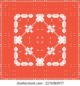 Antique mexican talavera ceramic. Fashionable design. Vector seamless pattern elements. Red floral and abstract decor for scrapbooking, smartphone cases, T-shirts, bags or linens.