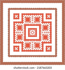 Antique mexican talavera ceramic. Fashionable design. Vector seamless pattern elements. Red floral and abstract decor for scrapbooking, smartphone cases, T-shirts, bags or linens.