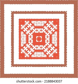 Antique mexican talavera ceramic. Fashionable design. Vector seamless pattern elements. Red floral and abstract decor for scrapbooking, smartphone cases, T-shirts, bags or linens.