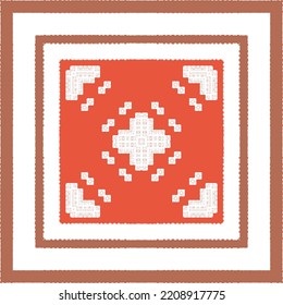 Antique mexican talavera ceramic. Fashionable design. Vector seamless pattern elements. Red floral and abstract decor for scrapbooking, smartphone cases, T-shirts, bags or linens.
