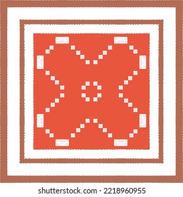 Antique mexican talavera ceramic. Fashionable design. Vector seamless pattern elements. Red floral and abstract decor for scrapbooking, smartphone cases, T-shirts, bags or linens.
